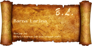 Barna Larina névjegykártya